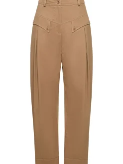 Pantaloni balloon fit in gabardina di cotone