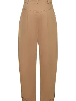 Pantaloni balloon fit in gabardina di cotone