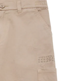 Pantaloni cargo in gabardina di cotone
