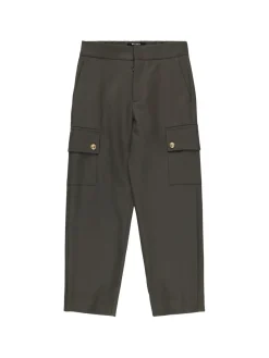 Pantaloni cargo in misto fresco di lana
