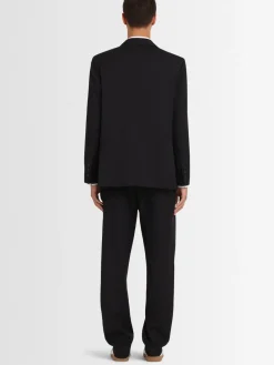 Pantaloni chino ampi in twill di lana