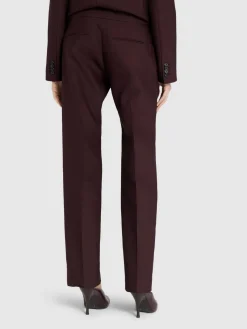Pantaloni dritti Callen in lana e seta