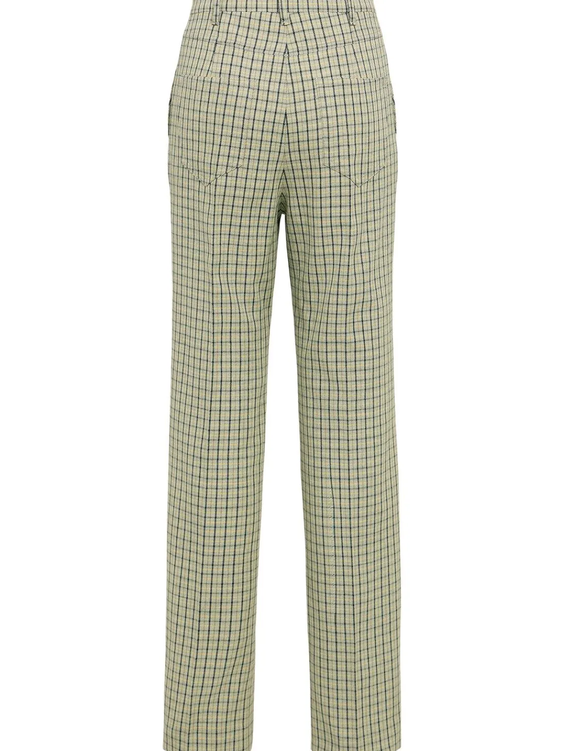 Pantaloni dritti in misto lana check