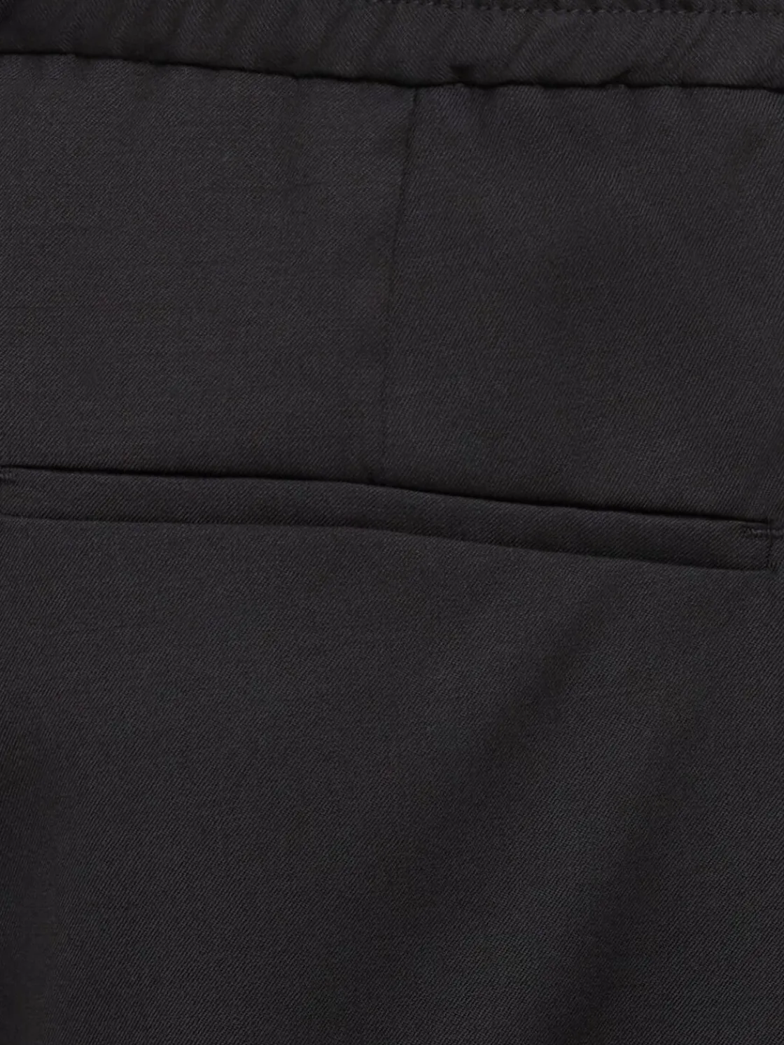 Pantaloni dritti in twill di lana con pinces