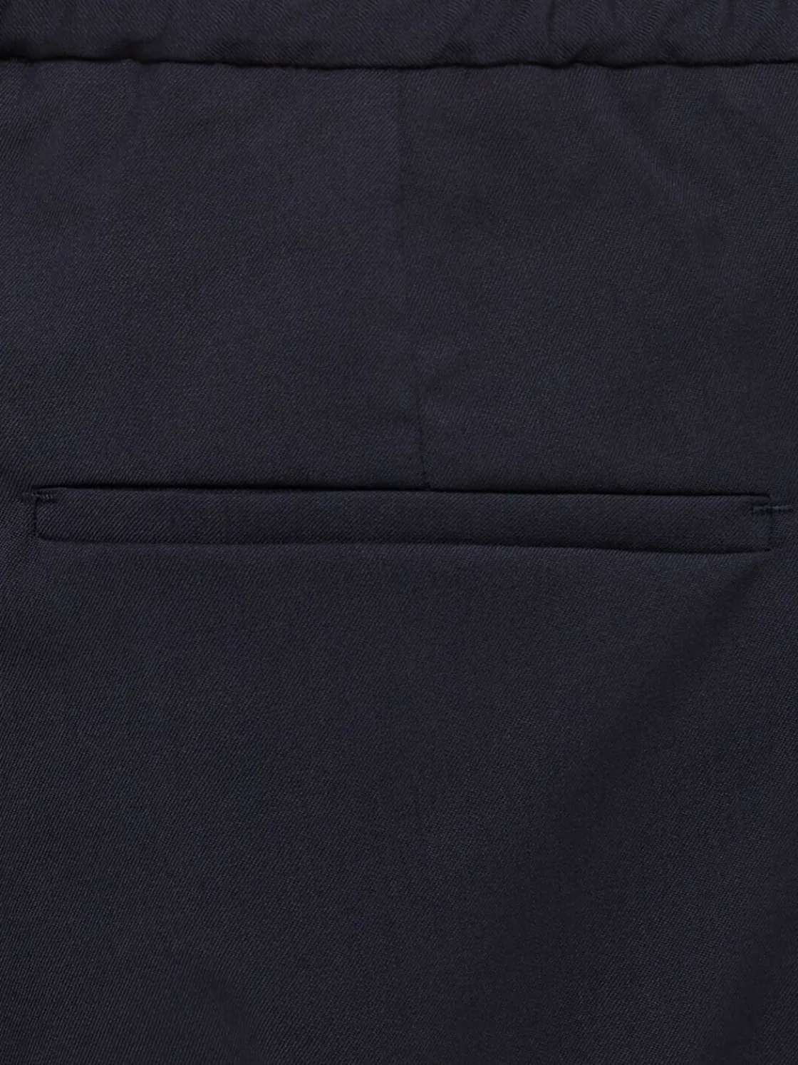 Pantaloni dritti in twill di lana con pinces