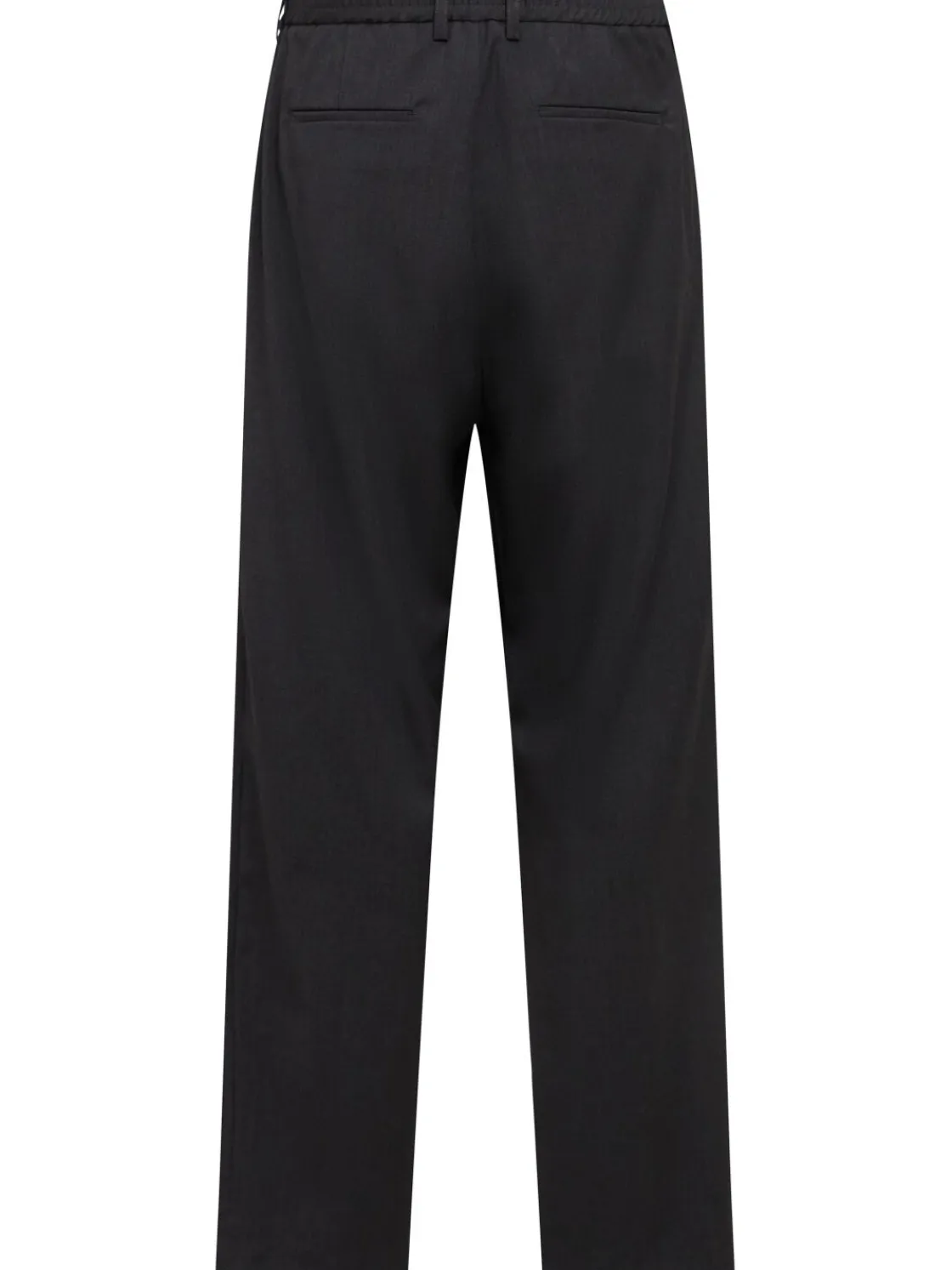 Pantaloni dritti in twill di lana con pinces
