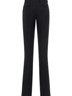 Pantaloni dritti in twill di misto lana vergine
