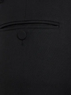 Pantaloni dritti in twill di misto lana vergine
