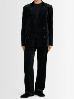Pantaloni dritti in velluto di cotone