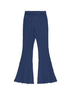 Pantaloni gamba ampia a costine