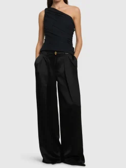 Pantaloni gamba ampia con doppia pince