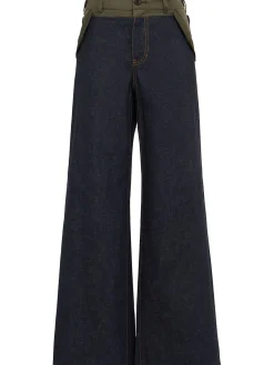 Pantaloni gamba ampia in denim
