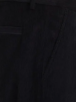 Pantaloni gamba dritta in misto cotone a costine