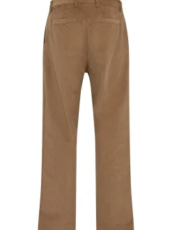 Pantaloni gamba dritta in misto cotone a costine