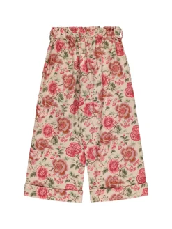 Pantaloni in cotone stampa floreale