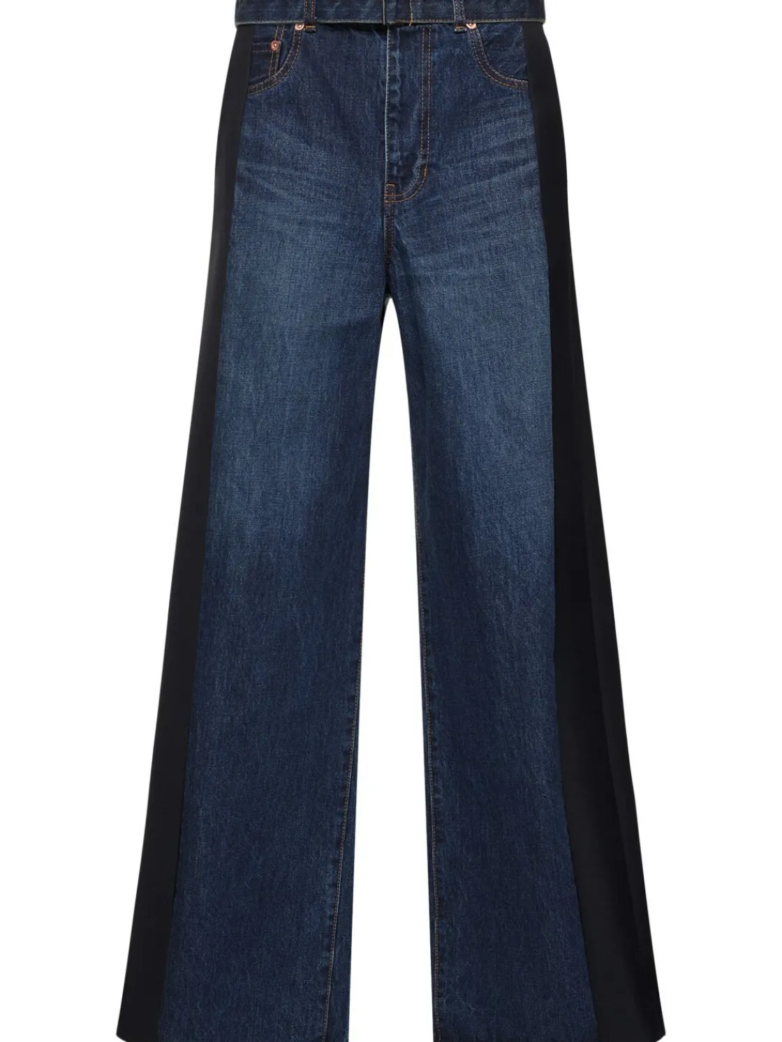 Pantaloni in denim e tessuto