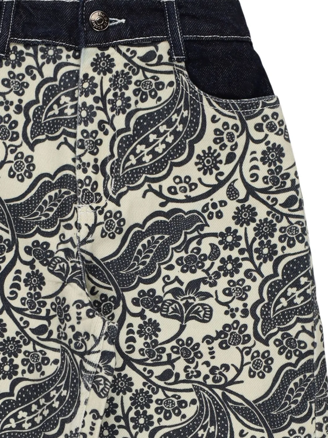 Pantaloni in drill di cotone stampato