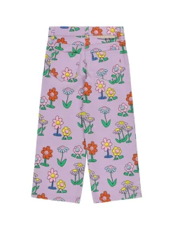 Pantaloni in gabardina di cotone con stampa