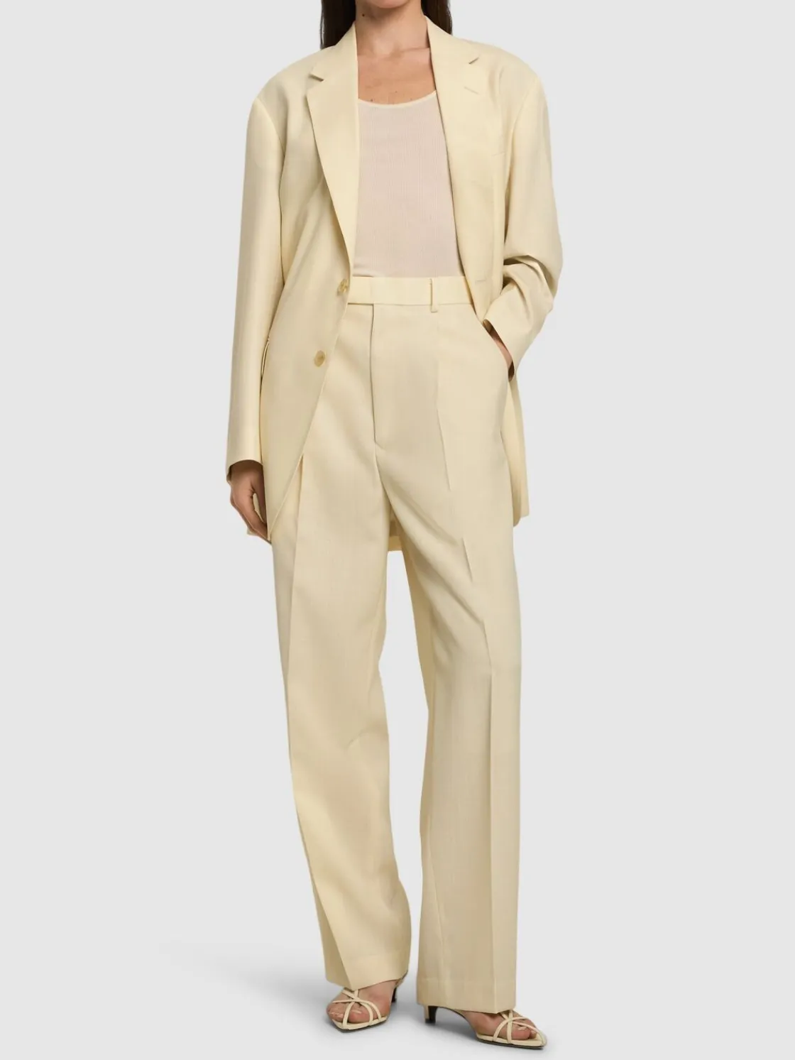 Pantaloni in lana e mohair