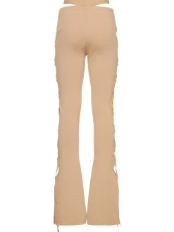 Pantaloni in maglia a costine con cutout