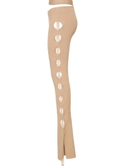 Pantaloni in maglia a costine con cutout