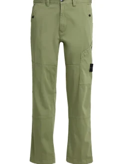 Pantaloni in raso di cotone stretch