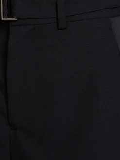 Pantaloni larghi in gabardina con cintura