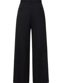 Pantaloni larghi in gabardina con cintura