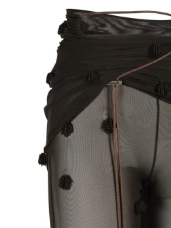 Pantaloni Le Pantalon Espelho in mesh con perline