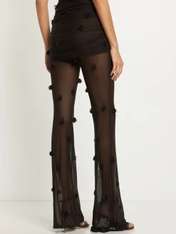 Pantaloni Le Pantalon Espelho in mesh con perline