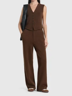 Pantaloni sartoriali in maglia di cashmere