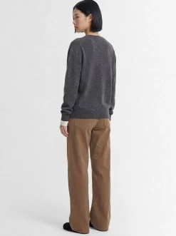 Pantaloni svasati Eglitta in cotone millerighe