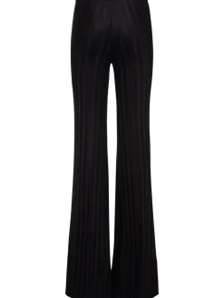 Pantaloni svasati in viscosa spigata