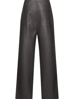 Pantaloni vita alta in techno con stampa
