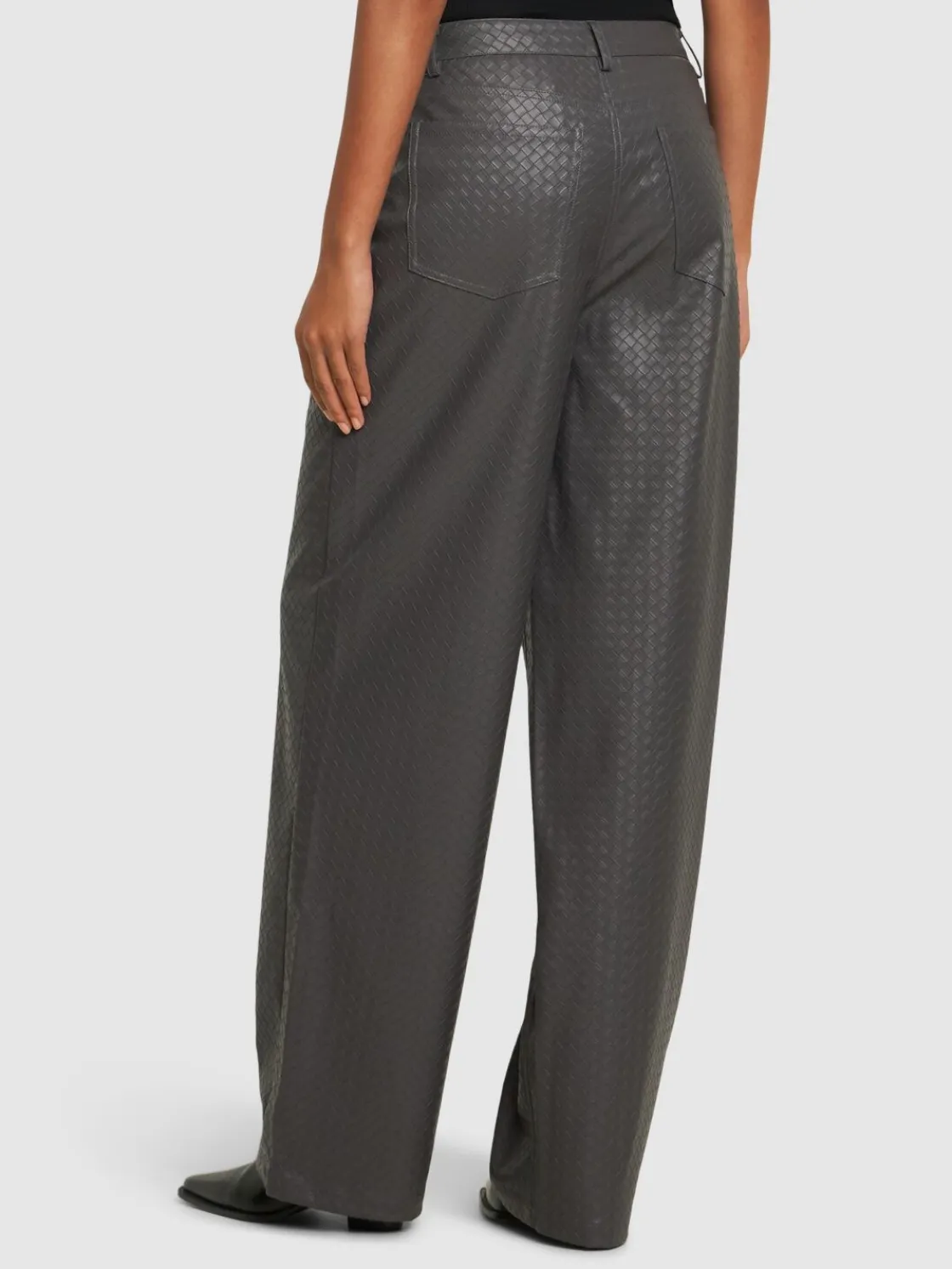 Pantaloni vita alta in techno con stampa