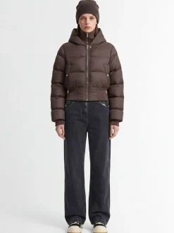 Piumino in nylon leggero con cappuccio
