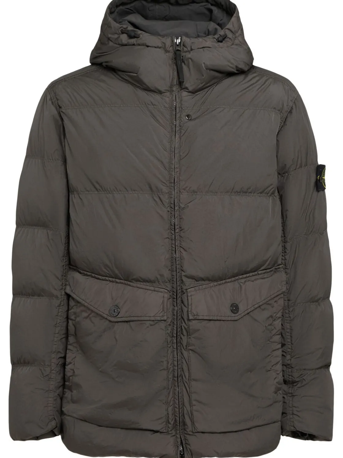 Piumino parka corto in nylon