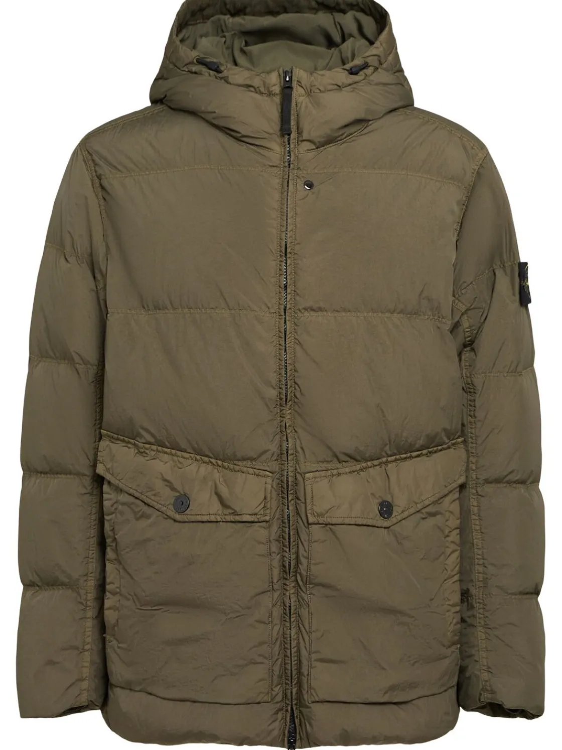 Piumino parka corto in nylon