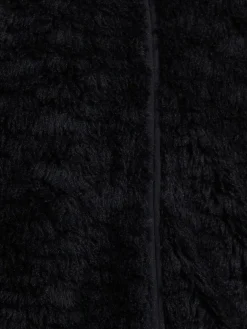 Plush zip-up mock neck jacket