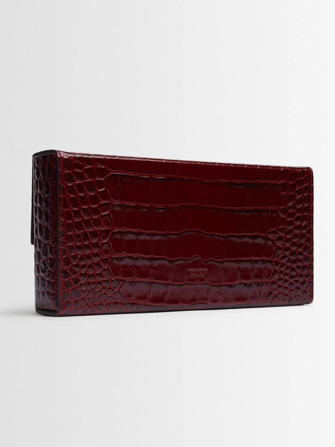 Pochette E/W in pelle stampa coccodrillo