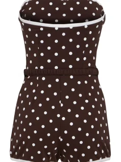 Polka dotted bustier playsuit