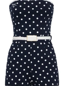 Polka dotted bustier playsuit