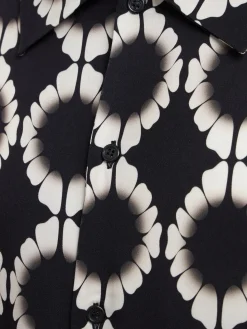Printed boxy fit viscose shirt