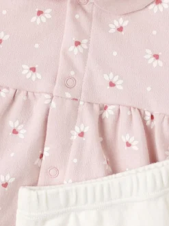 Printed cotton dress & leggings