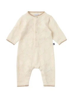 Printed cotton jersey romper