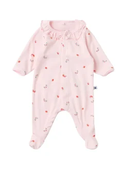 Printed cotton jersey romper & bodysuit