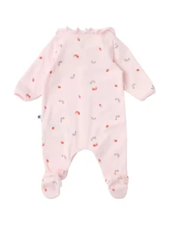 Printed cotton jersey romper & bodysuit