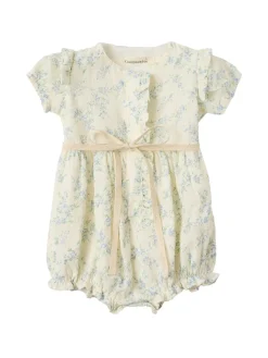 Printed cotton romper