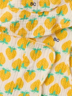 Printed cotton romper & hat