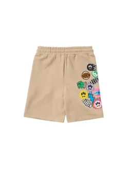 Printed cotton sweat shorts